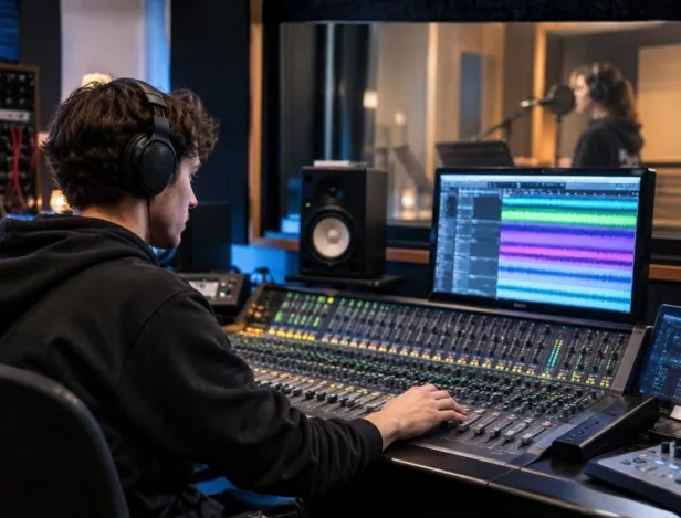 etudiant-en-bts-son-travaillant-sur-une-console-de-mixage-audio-dans-un-studio-d-enregistrement-professionnel